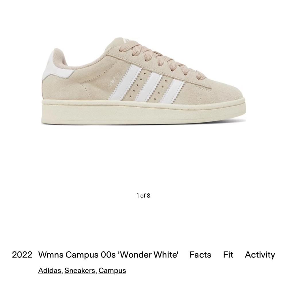 NWT - Adidas Women’s Campus 00s Sneakers - beige / white